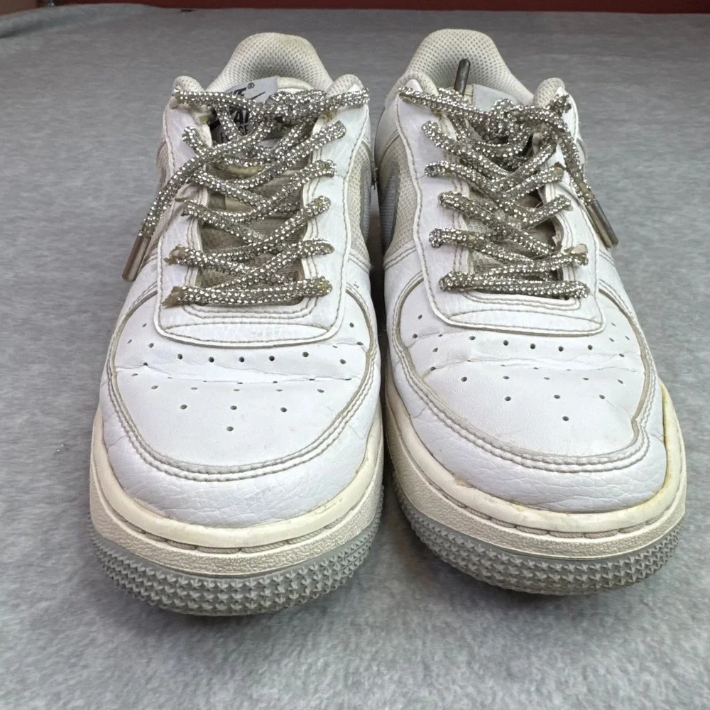 Nike Air Force 1 Low Top Kids Size 4.5Y White Wolf Grey Volt FN3875-101‎